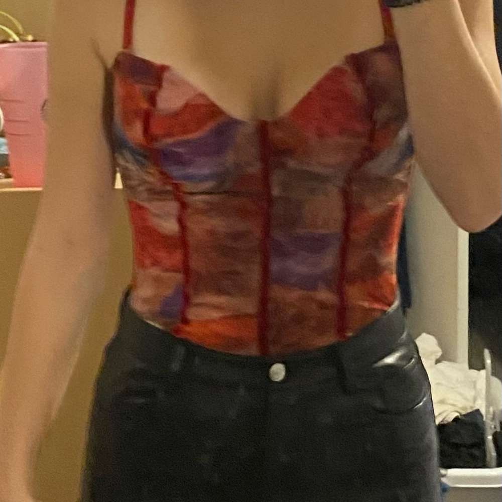 Red corset top